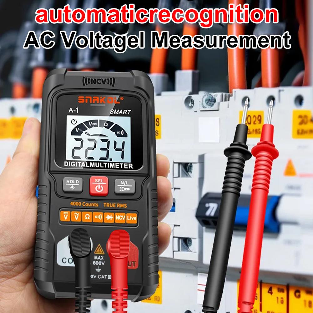 Automatic Digital Multimeter 4000 Counts AC/DC Voltmeter Multimeter Auto-Ranging Smart Digital Multimeter Digital Multi Meter