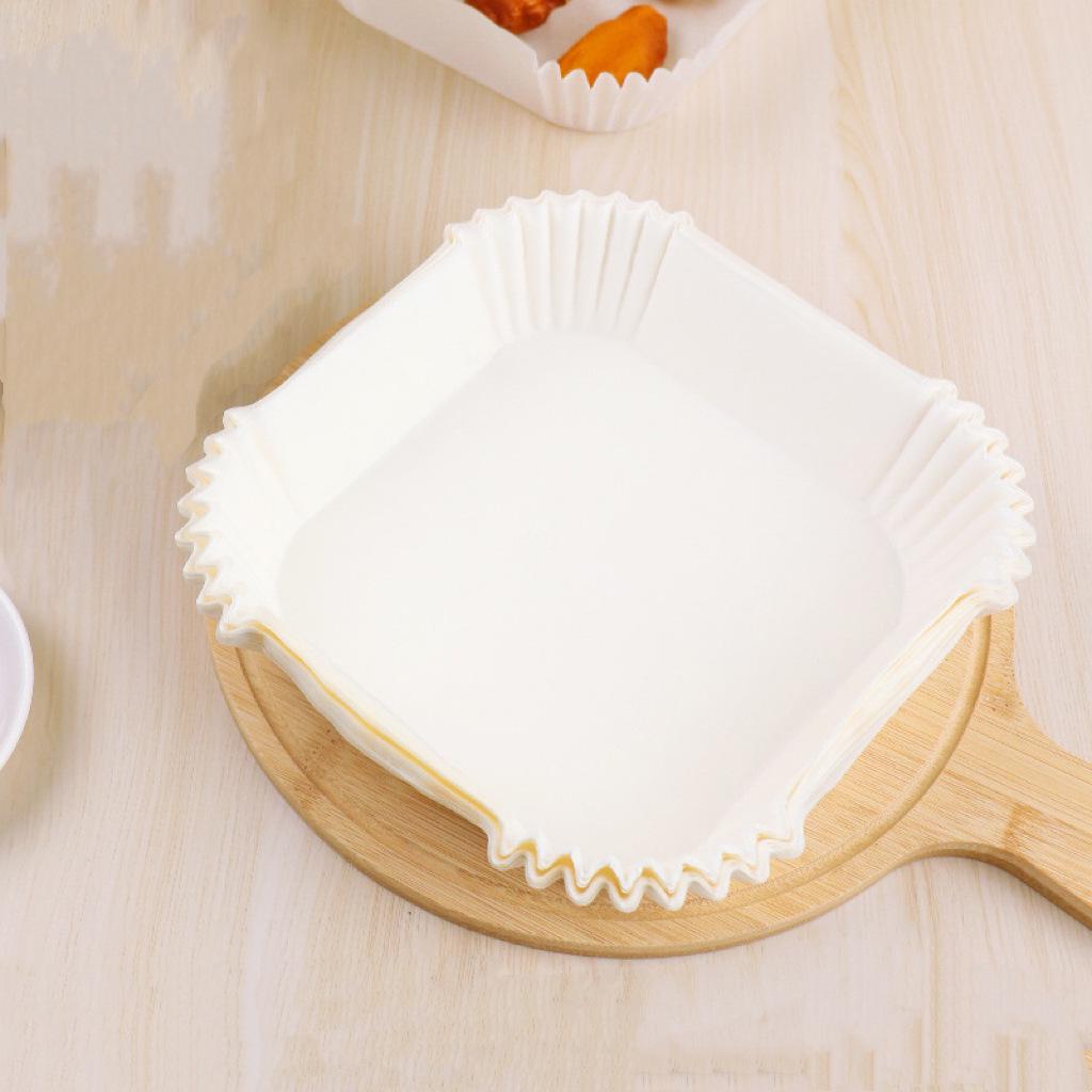 Round Silicone Oil Air Fryer Paper Tray - Disposable, Non-stick, Oil-Absorbing Food Pad for Home Baking