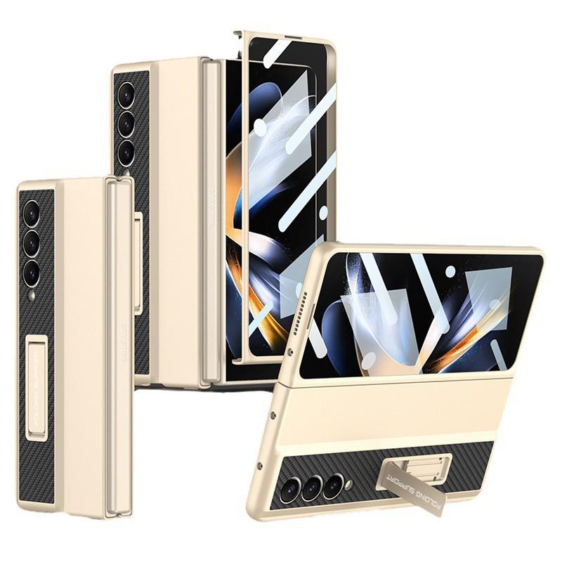 Full Coverage Foldable Phone Case With Built-in Kickstand Galaxy Z Fold4 PC Protective Shell