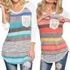 Womens Casual Cotton T Shirt Loose Fit Fashion Shirt Long Sleeve Top For Daily Wear