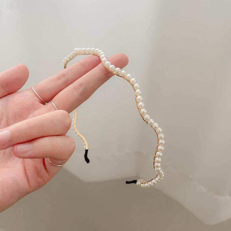 Bahot headband hair wave cute women pearl beads pearl ONECOLOR