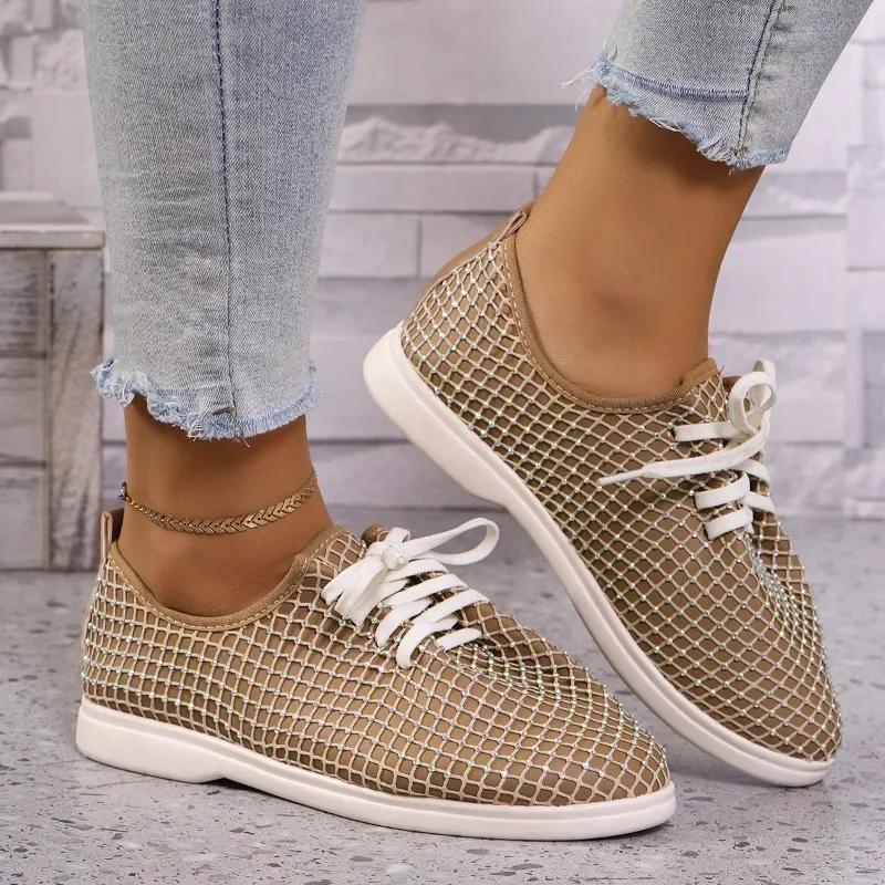 fashion Shoes for Women 2024 Hot Sale Lace Up Women's Vulcanize Shoes Autumn Solid Outdoor Casual Comfortable Large Size Walking Shoes