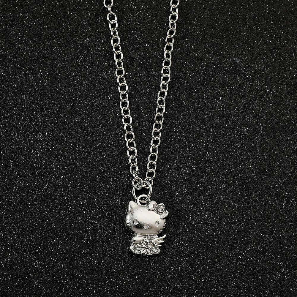 Kawaii Sanrio Series Necklace Cute Cartoon Cinnamoroll Hello Kitty Necklace for Girls Birthday Party Jewelry Accessories Gifts