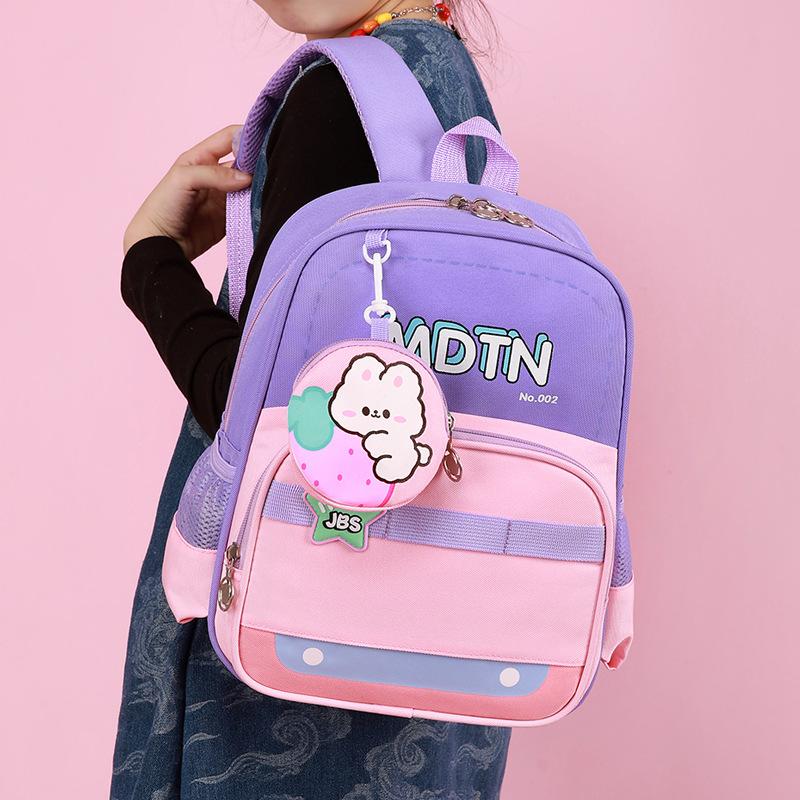 School bag fashionable new light children's backpack large capacity color matching student backpack spine bag