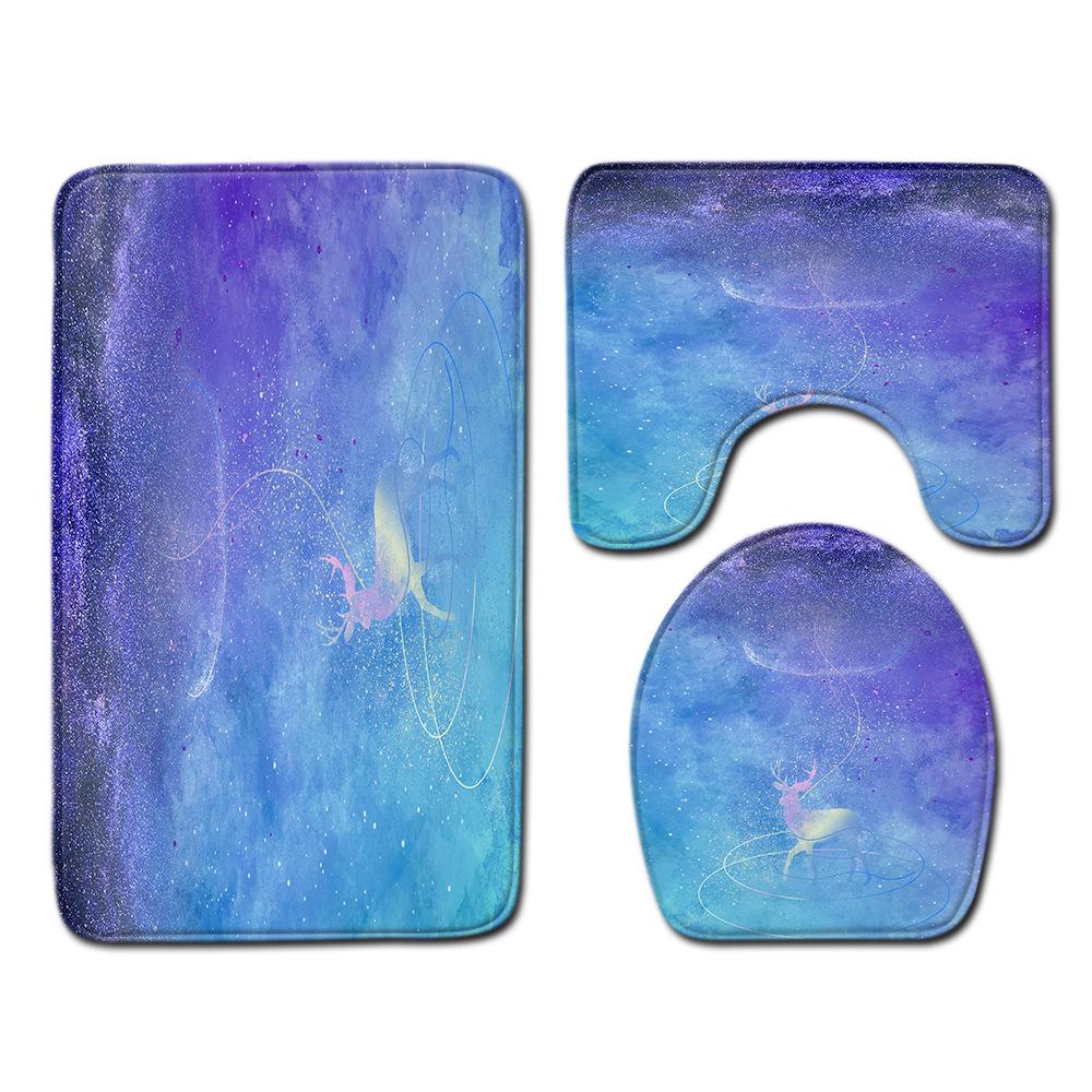 Christmas Bathroom Floor Mat Toilet Three-Piece Set