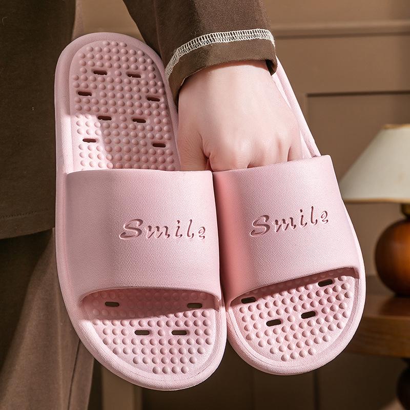 PVC Non-Slip Quick-Dry Leak-Proof Shower Slippers for Couples