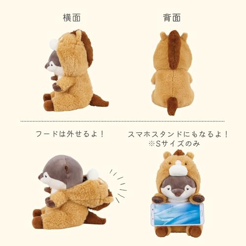 Livheart Hooded Sitting Body Pillow, Medium, Premium Sleepy Animals, Otter Kururi (Total Length: Approx. 31cm), Horse, Zodiac Plush Toy, 37029-33