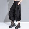 Black Plus size Vintage high Waist Casual loose Summer wide leg Pants Women Trousers