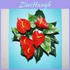 Anthurium Andraeanum Linden Artificial Plant With Silk Flowers For Home Decor And Tabletop Display