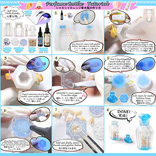 FUNSHOWCASE Perfume Bottle Silicone Mold, Container, Medicine Bottle, Small Bottle, Container, UV Resin, Epoxy Resin, Clay, Set of 6