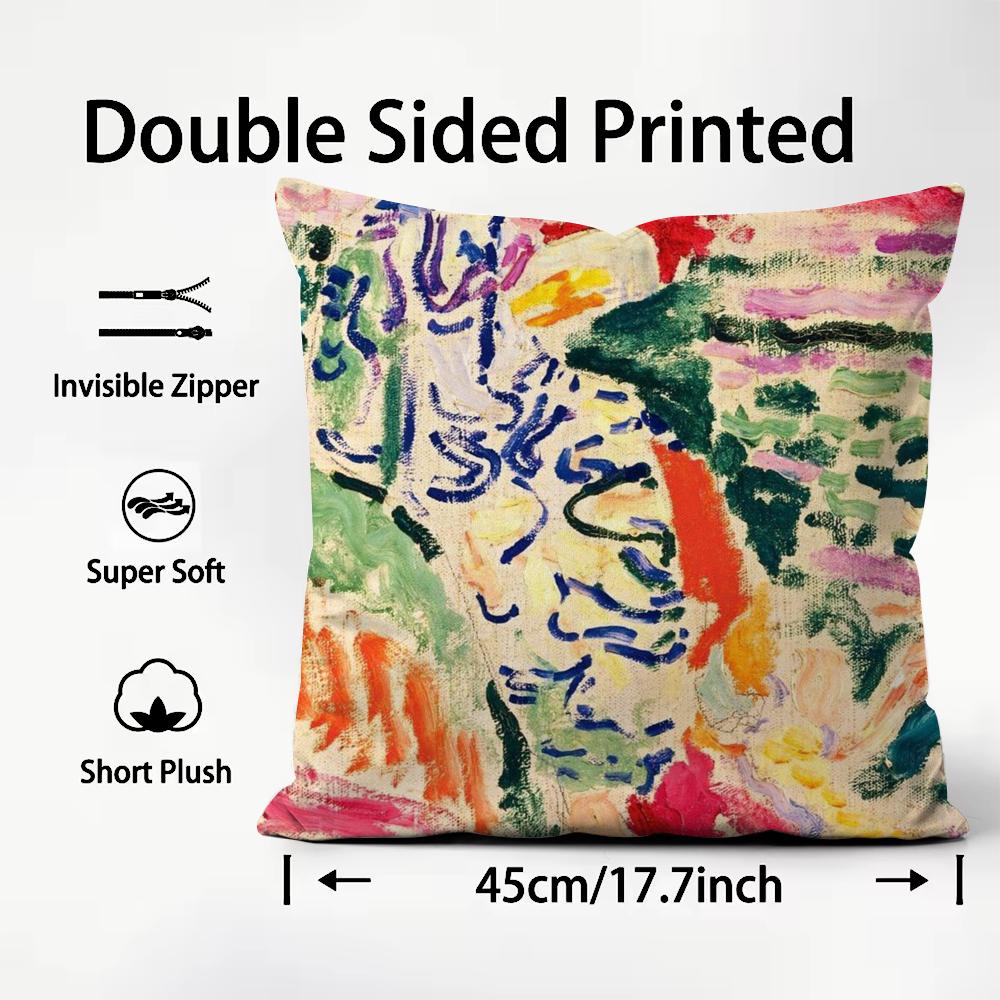 H-Henri MatisseS Painting Cushion Cover Comfortable Reversible Pillow Cover Ideal for Car Sofa Bedroom & Beyond
