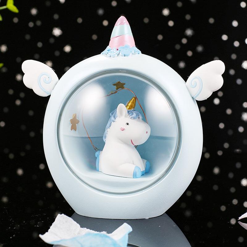 

Night Lamp Warm Light Battery Powered Compact Cartoon Cute Unicorn Shaped синий
