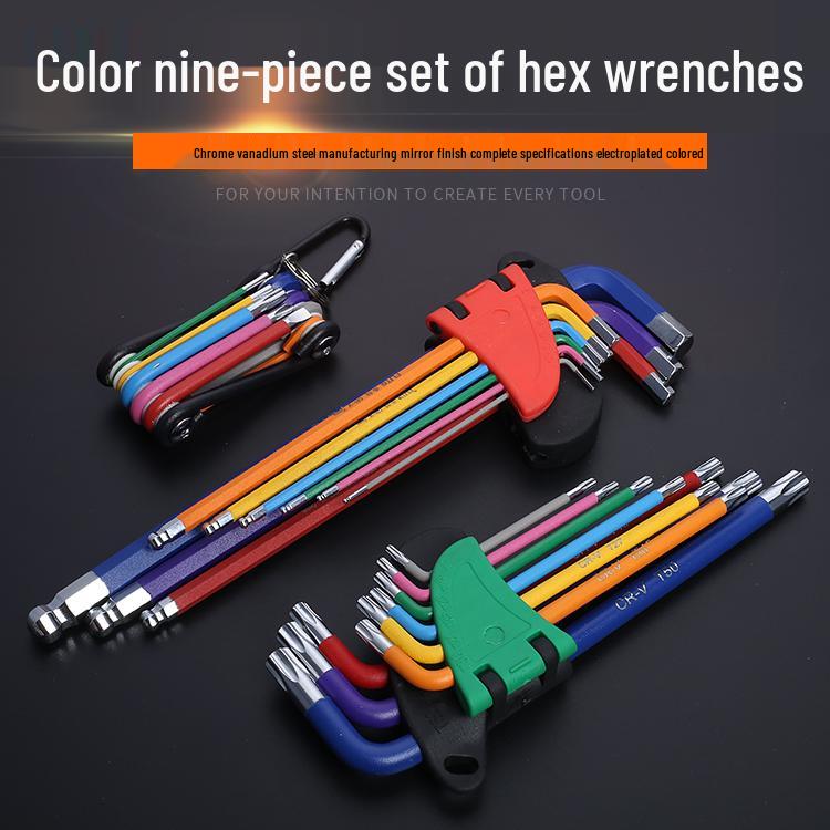 FortColor Hex Wrench & Screwdriver Set: 6-Point, Ball Head Combination Tool