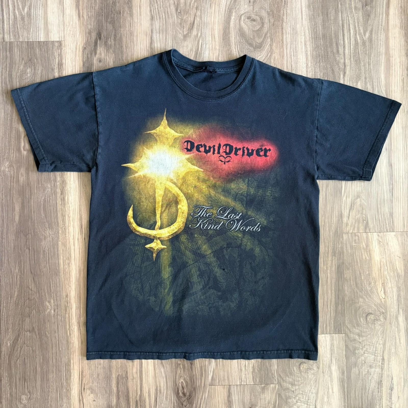 Vintage Devil Driver Band Men s Size M Faded Black Last Kind Words Unisex T-Shirt M