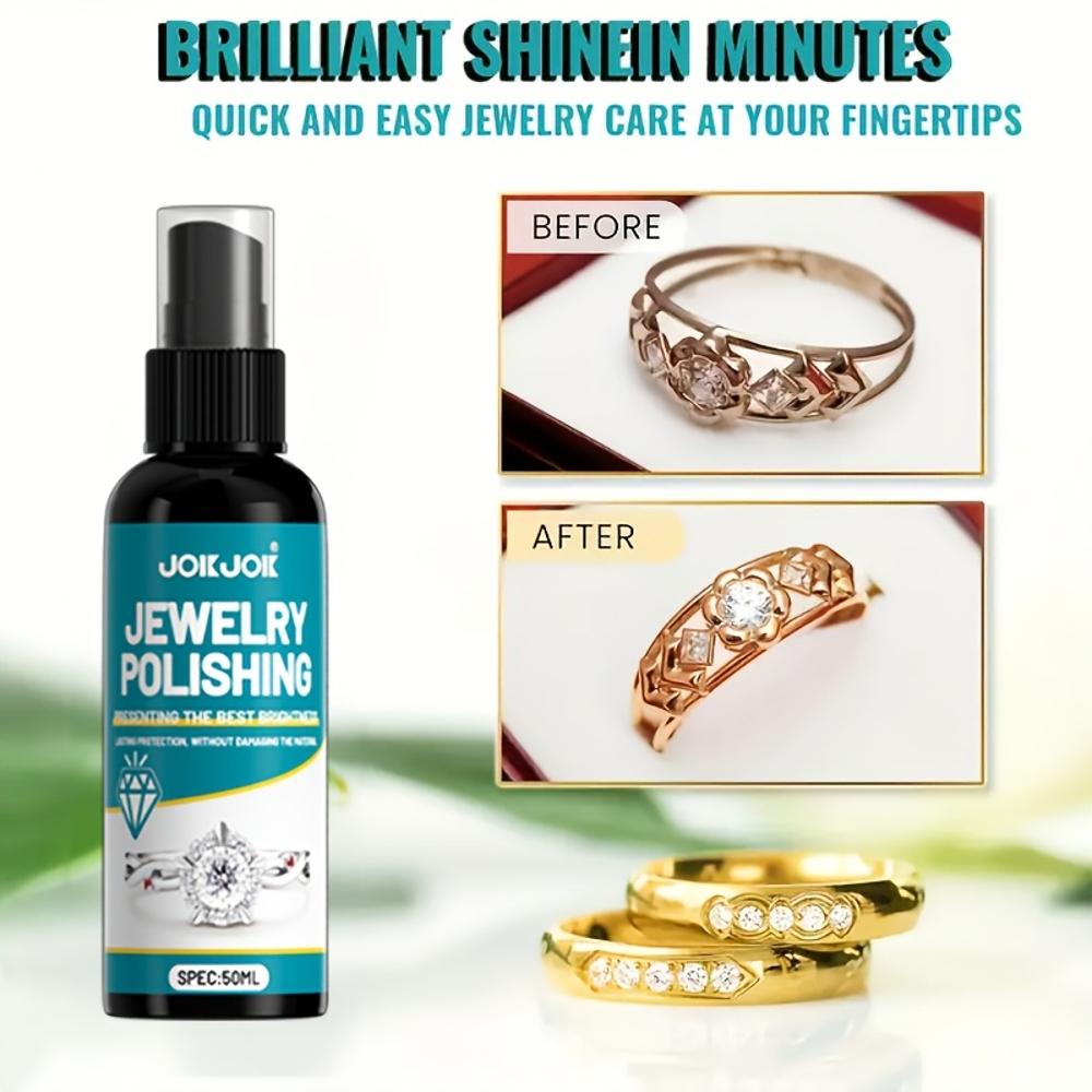 Jewelry Polishing Spray - Gentle Formula for Jewelry, Restores Luster, Suitable for Rings, Watches, Necklaces, and Earrings, Fas