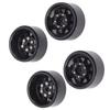 4Pcs Beadlock Wheels 1in Deep Groove Universal for Traxxas ATV RC Car Body Parts with Screws Black
