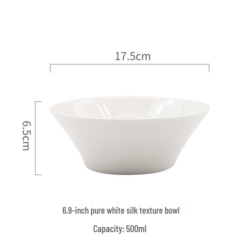 Ruhan Underglaze White Ceramic Dinner Plate
