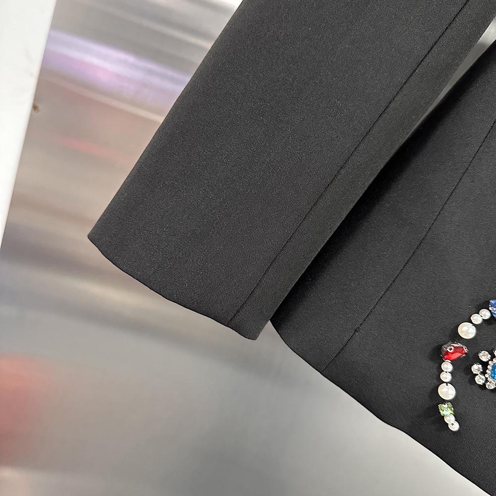 Eleganter Damen Slim-Fit Blazer - Frühjahrskollektion 2026 mit buntem Strass-Design