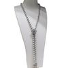 Elegant Women's Freshwater Pearl Sweater Necklace: 8-9mm Near Round Pearls with Slight Imperfections, Multiple Clasp Options