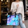 Cute Floral Print Tote Bag Casual Large Capacity Shoulder Handbag for Daily Shopping