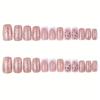 Medium rectangular glossy European and American 24 pieces of manicure, high-grade simple and elegant French butterfly glitter, wearing nail pads