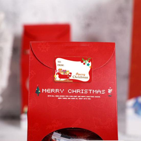 12Pcs Christmas Gift Name Tags Good Sealing Effect Square Self-adhesive Bright Color Package Stickers for Envelope Sealing