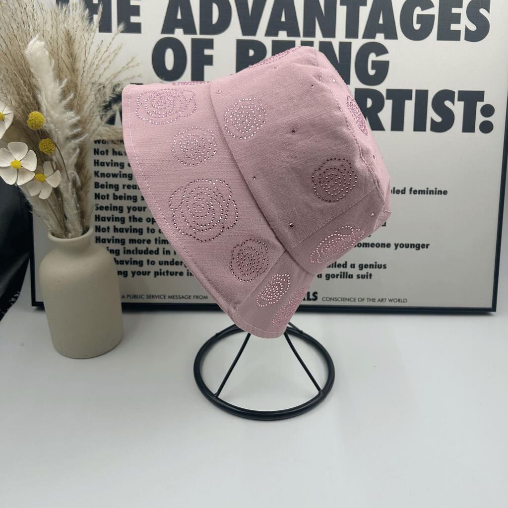 Rhinestone Bucket Hat Women's Spring Summer Fashion Sunscreen Sun Hat New Shopping Washbasin Hat
