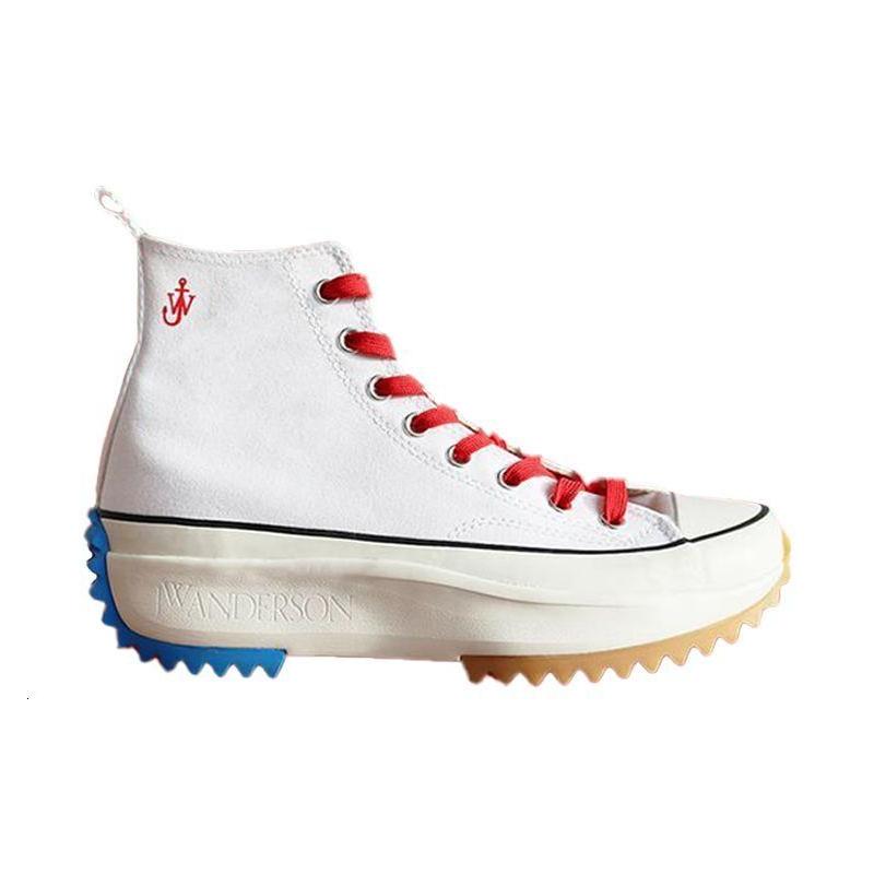 Converse Run Star Hike Comfortable and Versatile High-Top Canvas Shoes Unisex White Red Blue