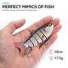 Set of 3 Artificial Baits Kit 10cm 17g Sinking Swimbait Crankbaits Premium Wobbler Lures for Pike Fishing