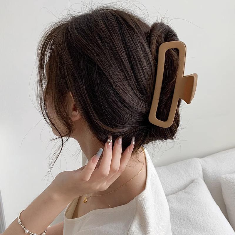 Massive schwarze matte große Haarklammern aus Acryl, Haarnadeln, Hai-Clip, Haarspange, Krabben-Haarspangen, Kopfbedeckung für Frauen, Haar-Accessoires