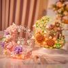 Romantische Idee Blumenbau Stein Rose Sonnenblume Mond Nachrichtentafel Baustein Modell Lernspielzeug Mit Licht Für Mädchen Geschenk