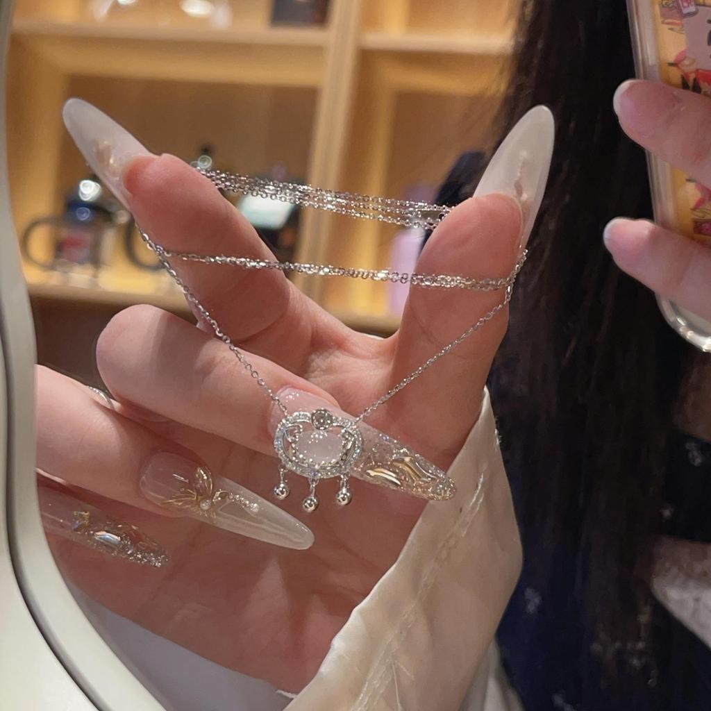 S925 Sterling Silver Peace Lock Necklace - Women's Luxury Clavicle Chain, Perfect Bestie Holiday Gift