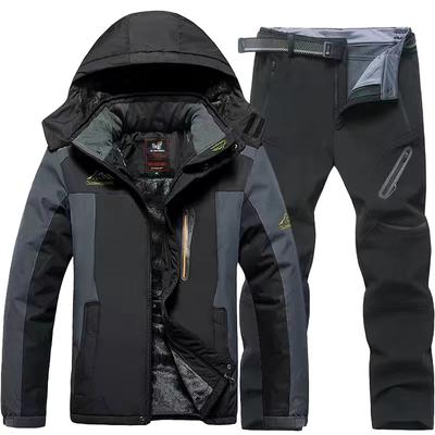 Pánske jesenné a zimné outdoorové obleky na horolezectvo Pracovné oblečenie Obleky Oversized Zateplené bundy + termo nohavice 2-dielna súprava