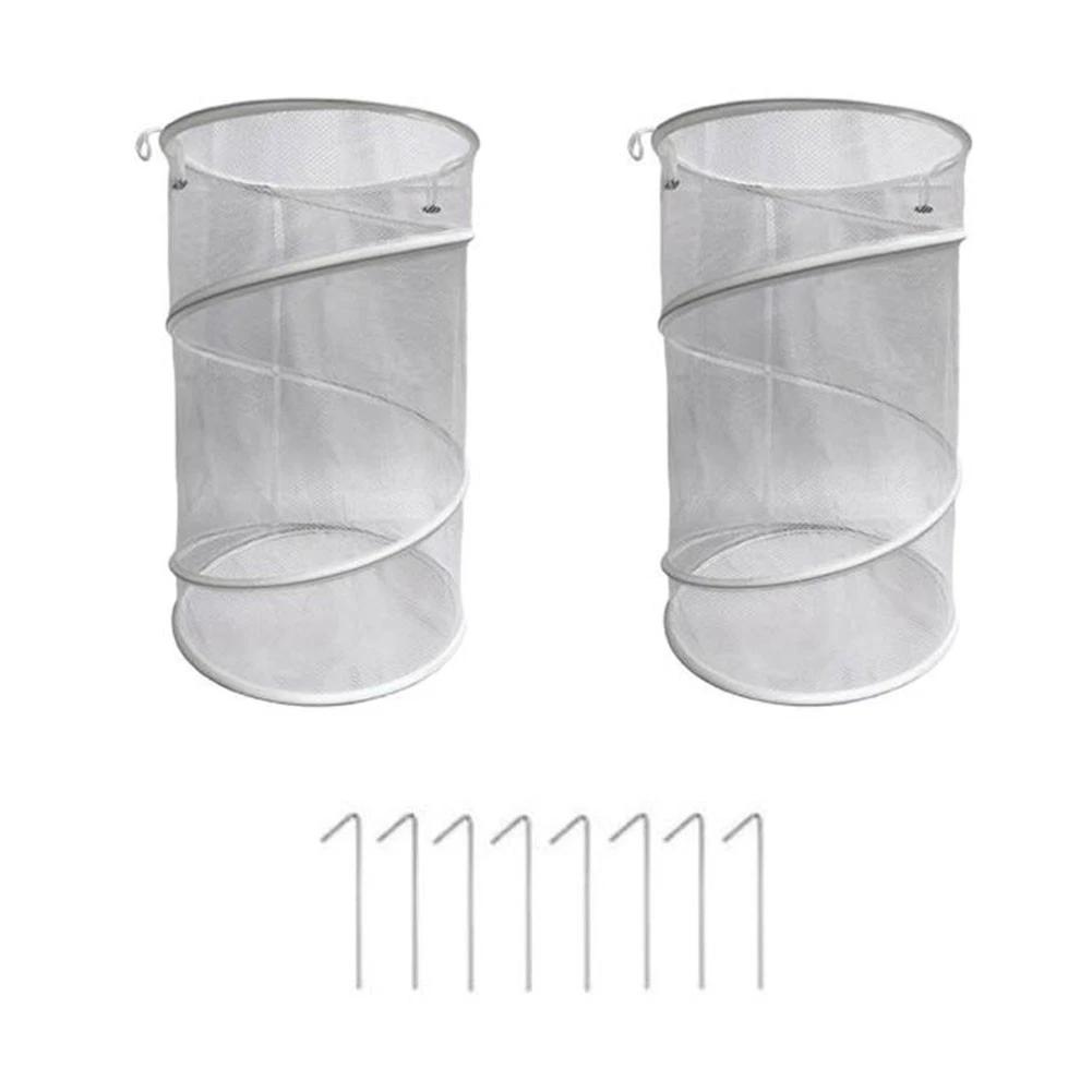 

Plant Cover Pop Up Portable Mesh Veil Garden Flower Protector Round Foldable Enclosure Patio Outdoor Plant Protective белый