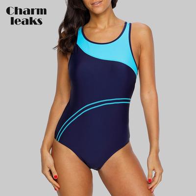 Charmleaks Tek Parça Kadın Spor Mayo Çizgili Mayo Kadın Plaj Kıyafeti Mayo Monokini