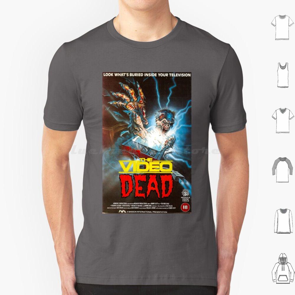 The Video Dead Full Vhs Cover T Shirt Big Size 100 Cotton Video Dead Vhs 80s Video Rental Dead Retro Tape Cassette Cover