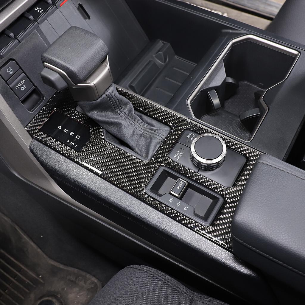 Carbon Fiber Gear Shift Panel Trim Interior Cover For Toyota Tundra XK70 22-24