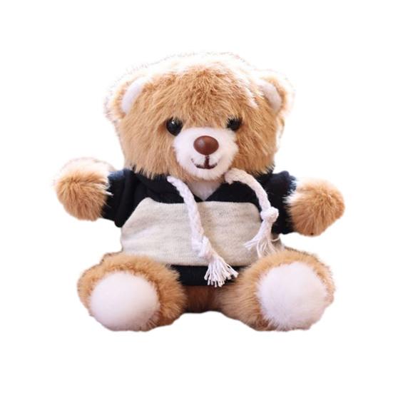 

Кукольный кулон брелок Мультяшный медведь в толстовке Плюшевый брелок Держатель для ключей от машины Подвеска Аксессуары для рюкзака чёрный