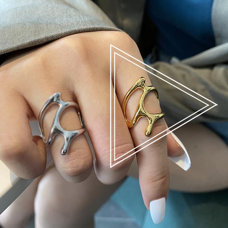 New Fashion Trend Unique Design Elegant Exquisite Vintage Pearl Open Ring Women Jewelry Party Premium Gift