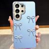 Applicable To Samsung S26ultra Korean IMD Mobile Phone Case Electroplated Bow S26FE Star Diamond A27 Anti-drop Protection