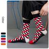 46 Patterns Cotton Fashion Geometry Business Men Happy Socks Unisex Boys Combed Hip Hop Street Skateboard Funny High Sox