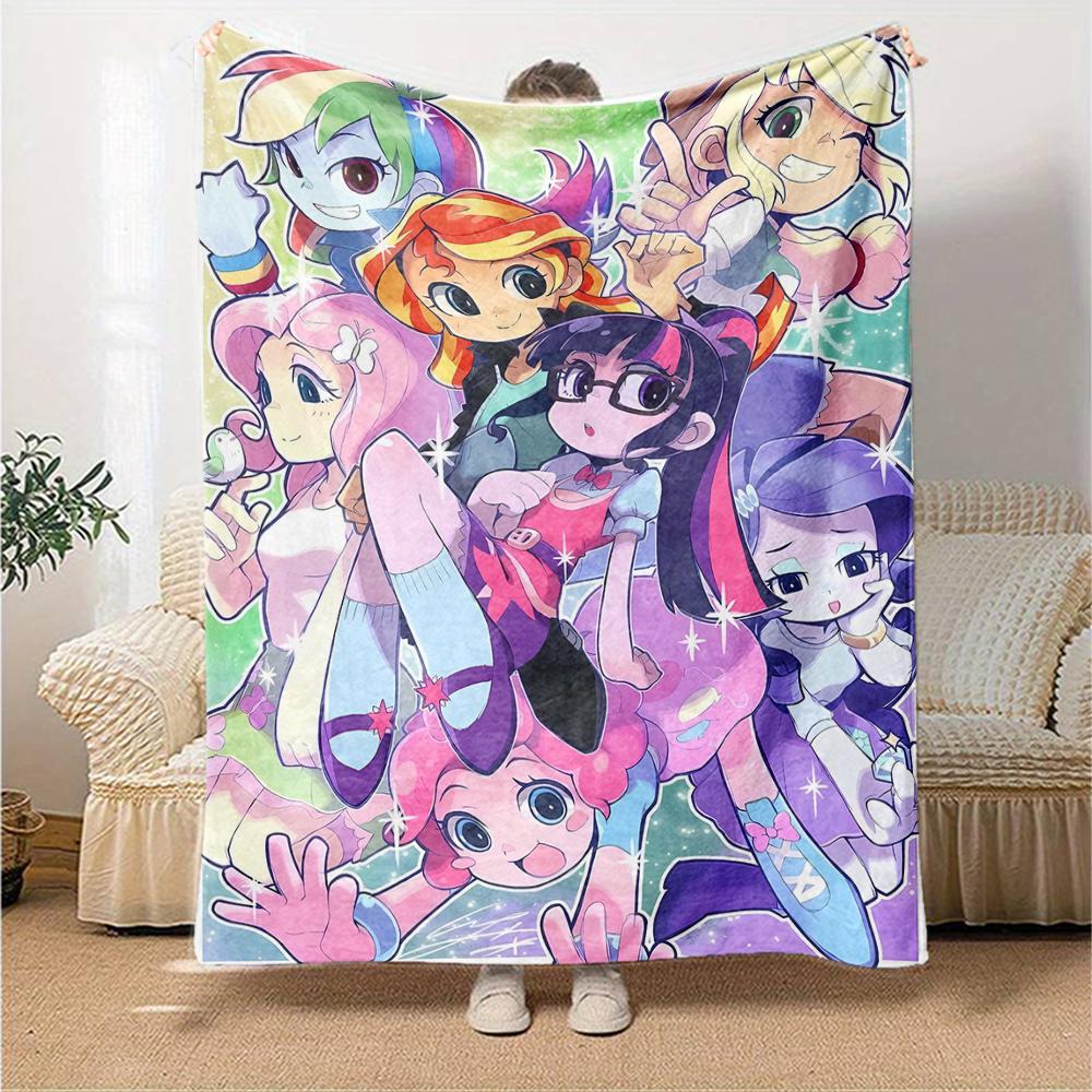 1pc My Little Pony4 Blanket, Gift, for Men and Women, Soft Blanket, Good for Sofa Bed Couch Travel, Lightweight Flannel Blanket