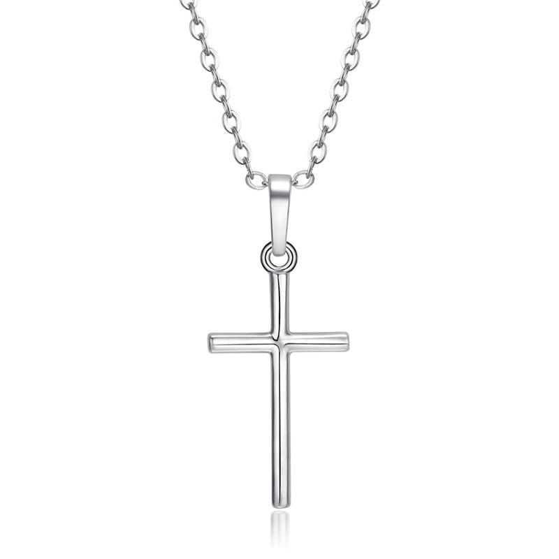 Fashion Cross Pendants Golden Silver Color Crystal Jesus Cross Pendant Necklace Jewelry For Men/Women