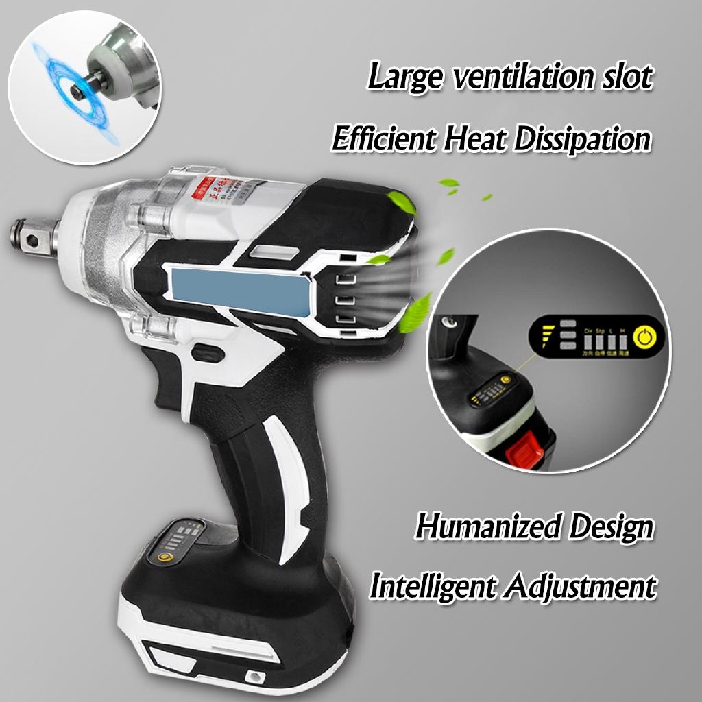 1280W 3 IN 1 Electric Brushless Cordless Hammer 520NM Wrench Drill Rechargeable Screwdriver Impact Drill with Battery