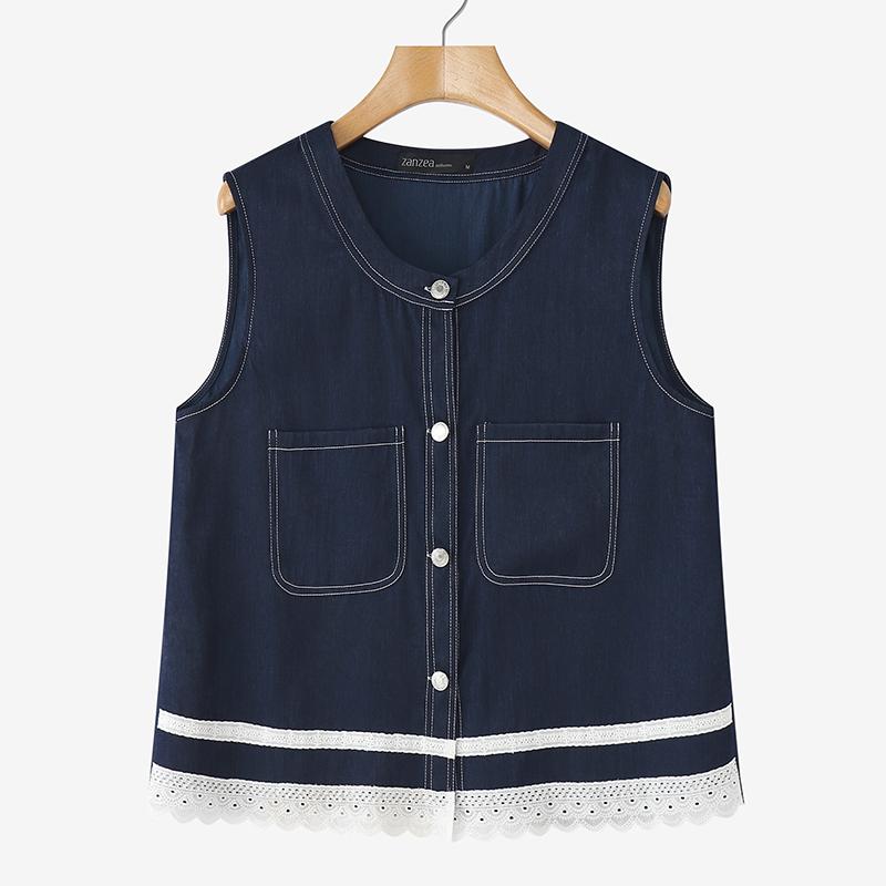 ZANZEA Women Casual Round Neck Summer Sleeveless Vest Tops