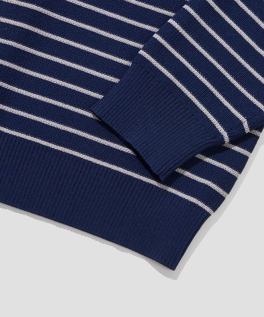 Agod Striped Knit Cardigan [Navy]