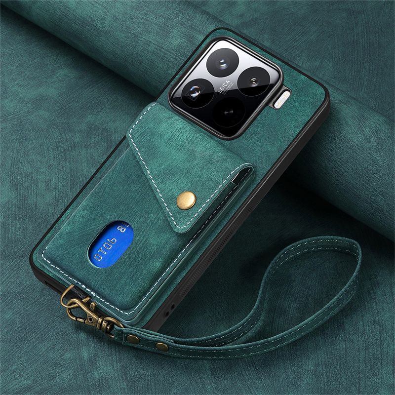 Xiaomi 15 Mobile Phone Case Anti-drop Card Case Xiaomi 15 Pro Protective Case Car Magnetic Attraction Retro Business Men and Women