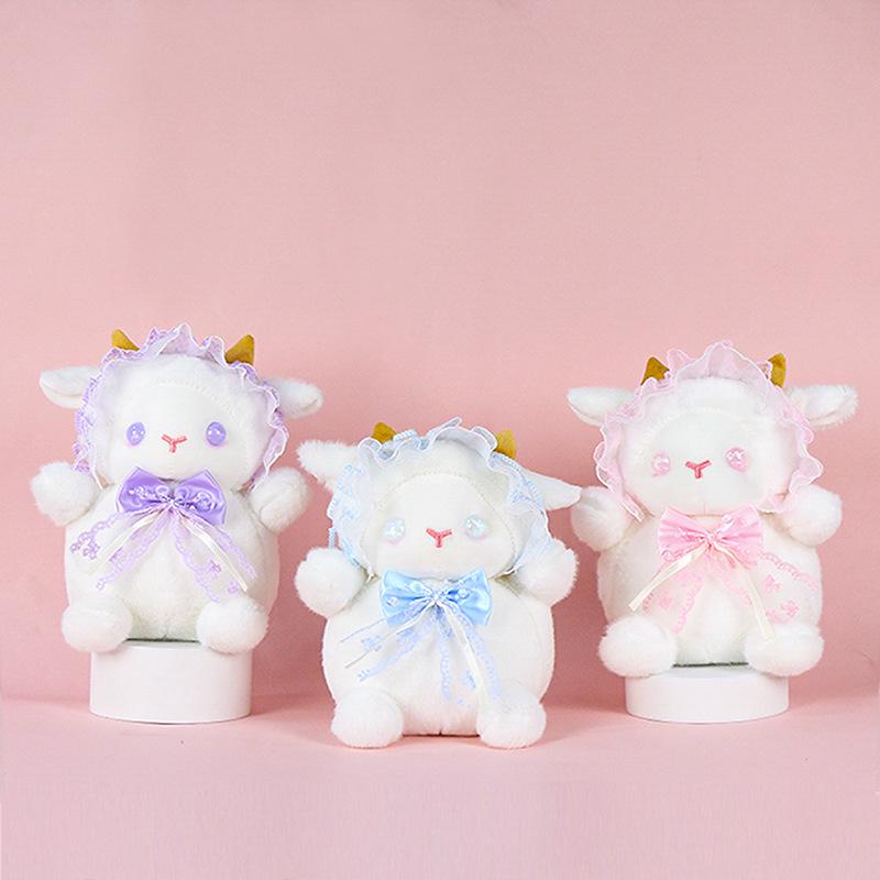 Lolita Little Lamb Plush Toy - Cute White and Pink Adorable Doll, Perfect Girls' Birthday Gift