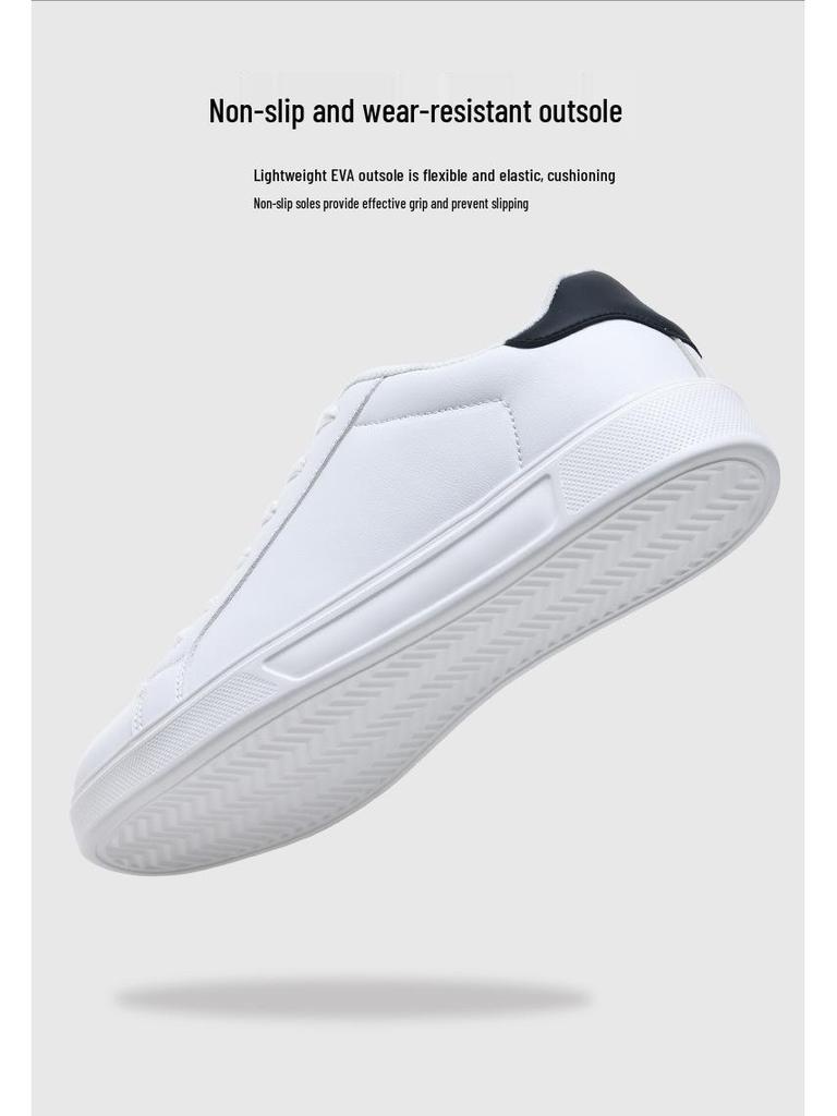 Unisex Plus Size White Leather Waterproof Shoes - Casual Spring/Autumn Sneakers for Teens