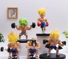 5Pcs/set Dragon Ball Super Saiyan Broly Green Hair Master Roshi Son Goku Bodybuilding Muscle PVC Action Figure Mode
